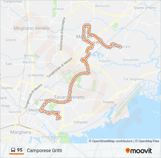9S Bus Line Map