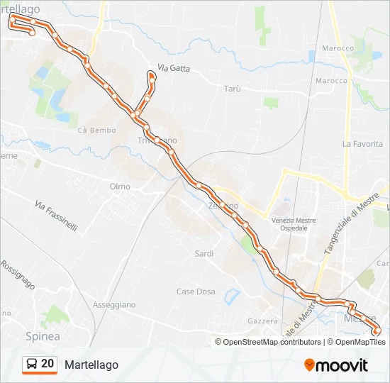 20 Bus Line Map