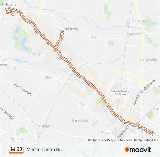 20 Bus Line Map