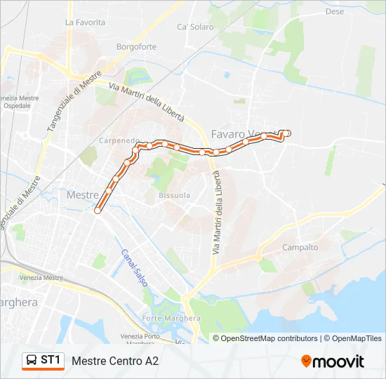 ST1 Bus Line Map
