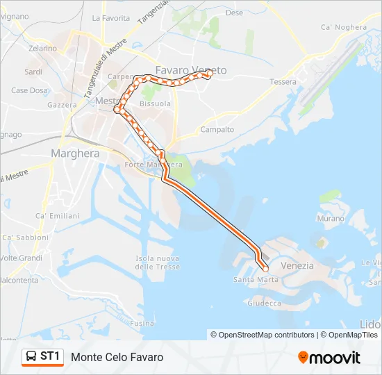 ST1 Bus Line Map