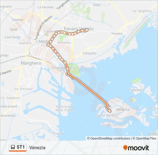 ST1 Bus Line Map