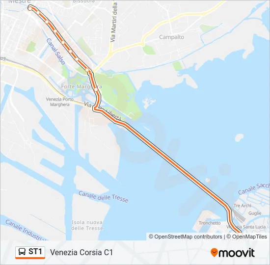 ST1 Bus Line Map