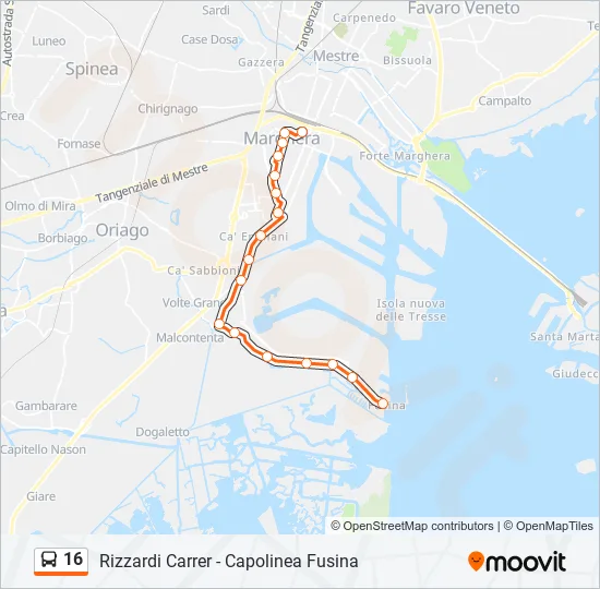 16 Bus Line Map