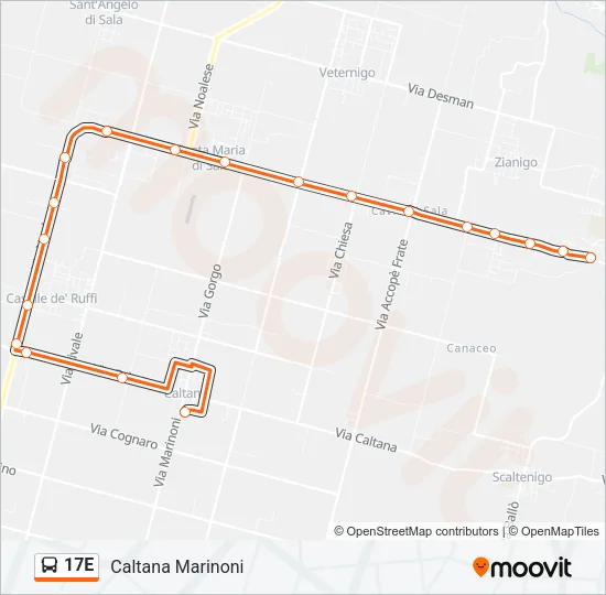 17E Bus Line Map