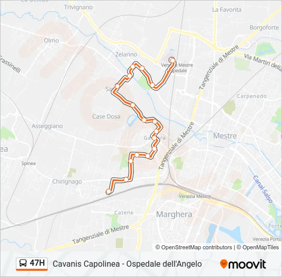47H Bus Line Map