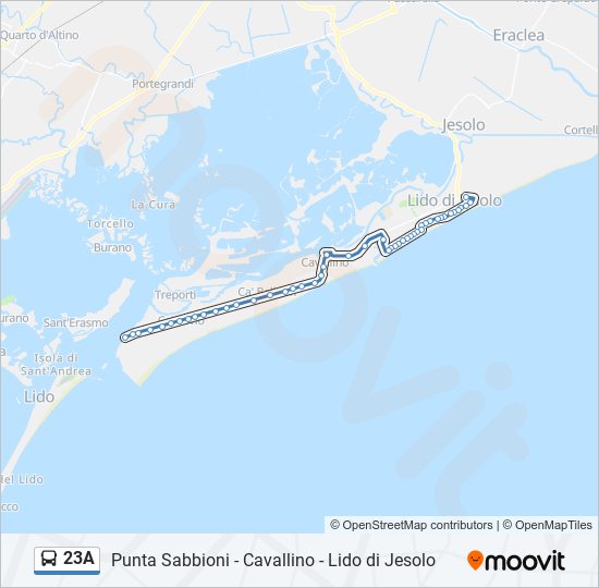 Percorso linea bus 23A