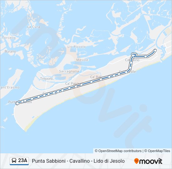 Percorso linea bus 23A