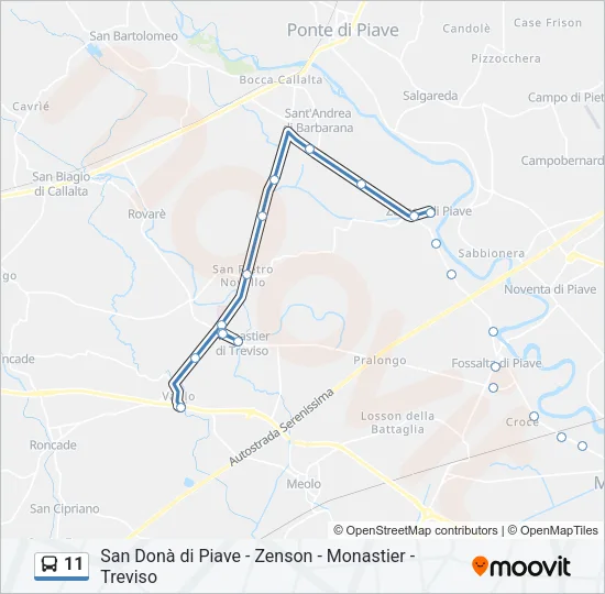 11 Bus Line Map