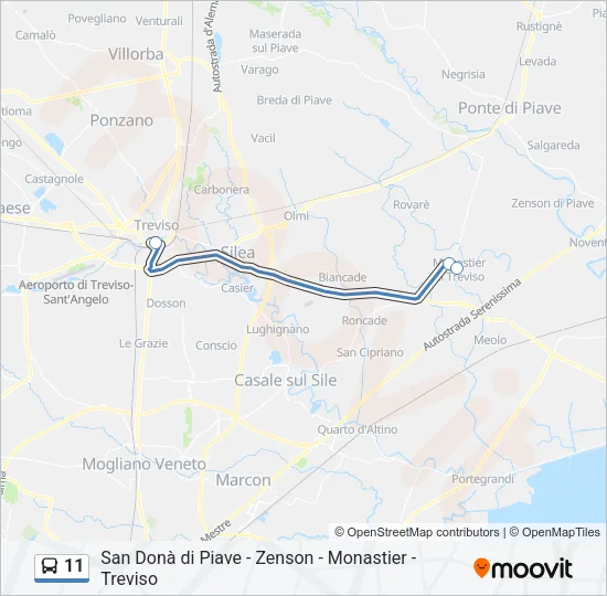 11 Bus Line Map