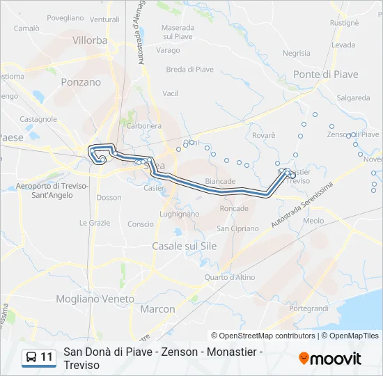 11 Bus Line Map