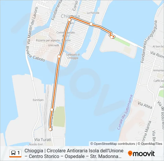 1 Bus Line Map