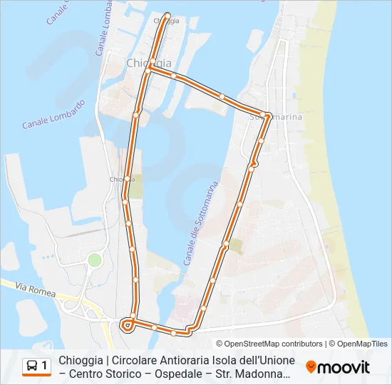 1 Bus Line Map