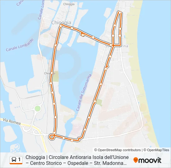1 Bus Line Map
