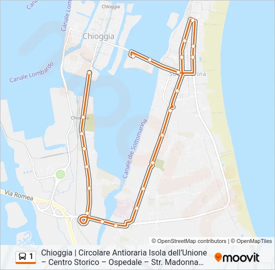 1 Bus Line Map