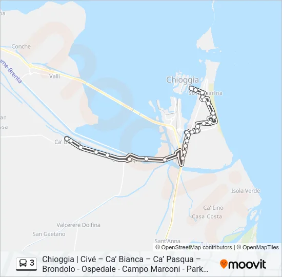 3 Bus Line Map