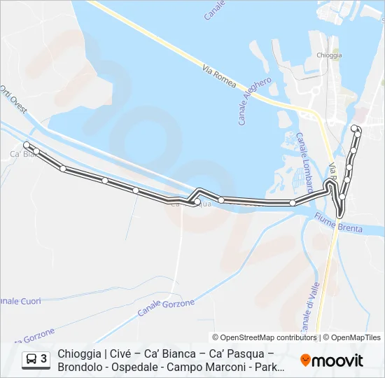 3 Bus Line Map