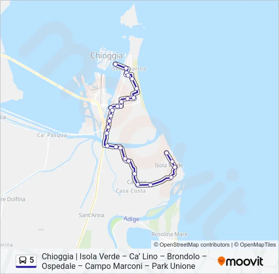 5 Bus Line Map