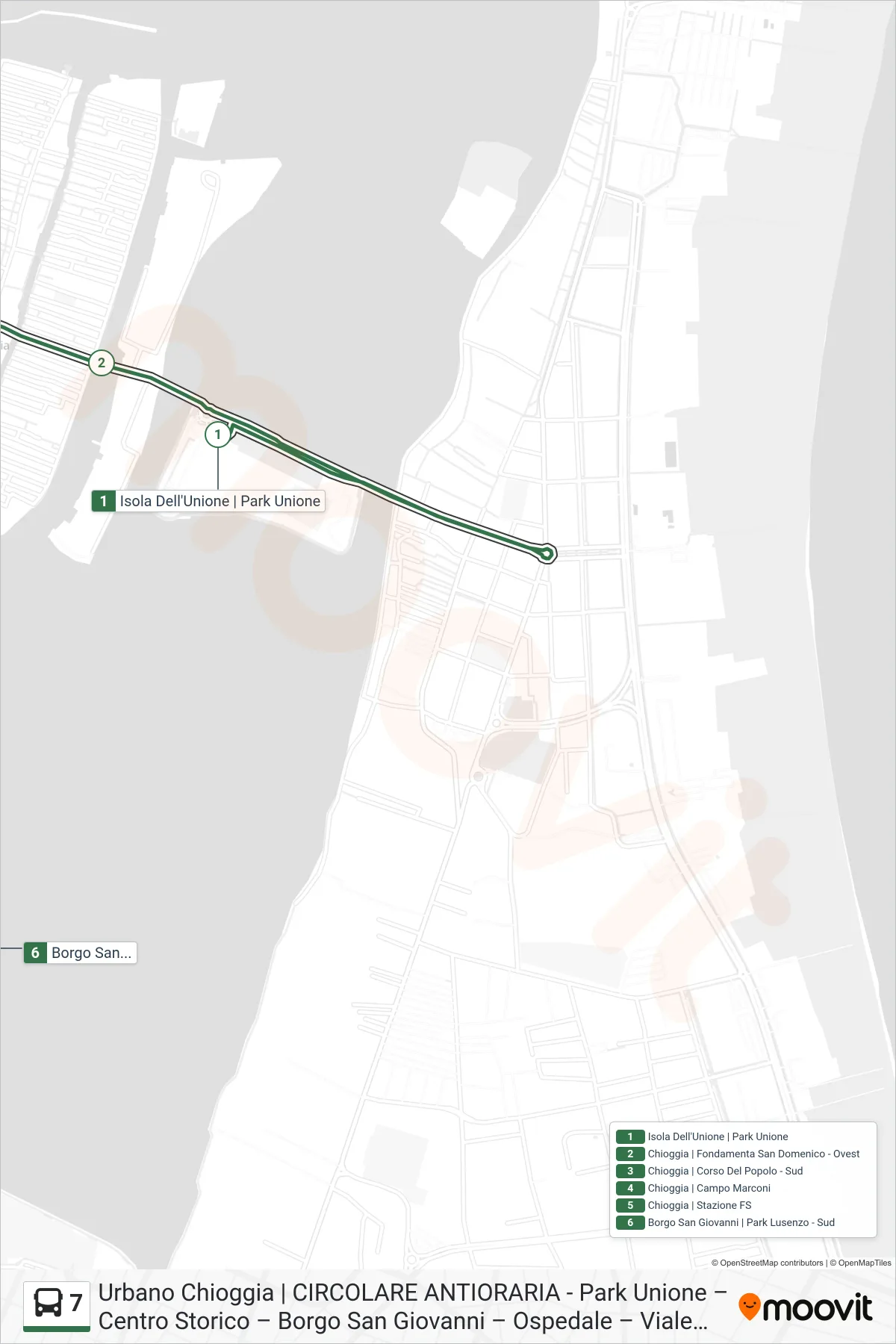 Linea 7 bus (Park Lusenzo) - Percorsi e fermate sulla mappa