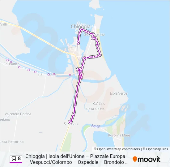 8 Bus Line Map