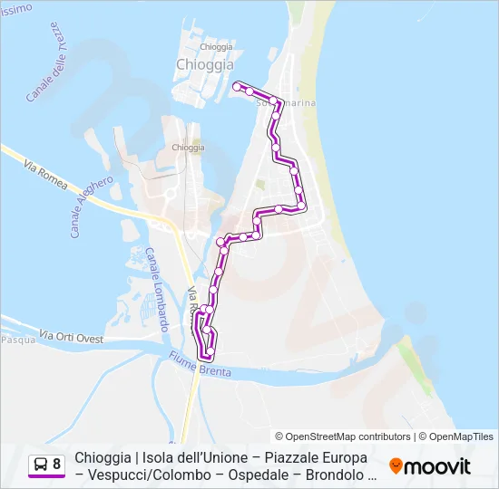 8 Bus Line Map