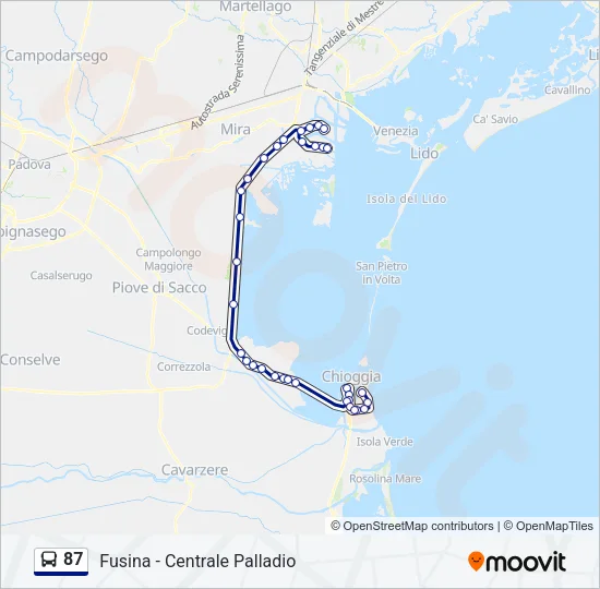 87 Bus Line Map