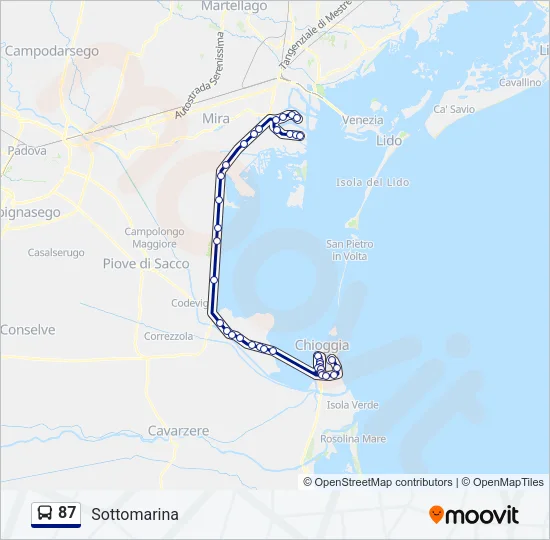 87 Bus Line Map