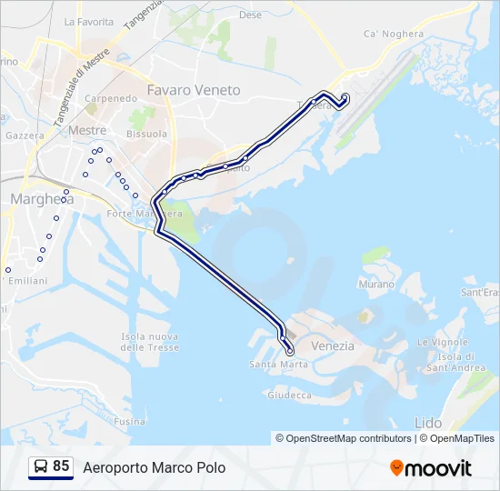 85 Bus Line Map