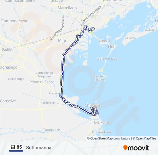 85 Bus Line Map