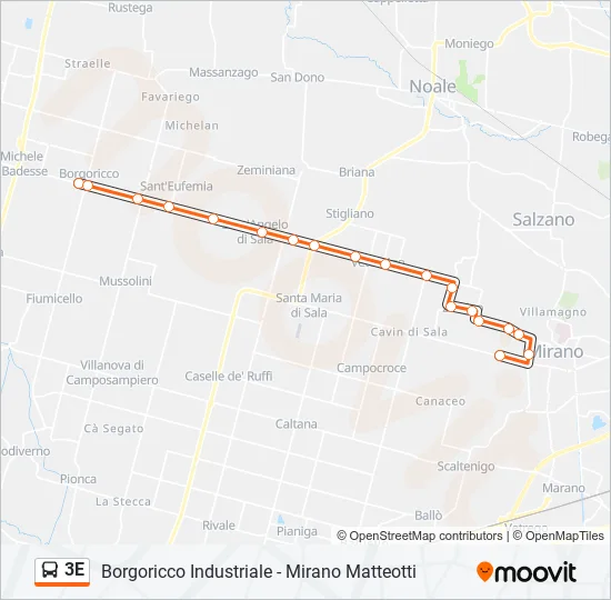 3E Bus Line Map