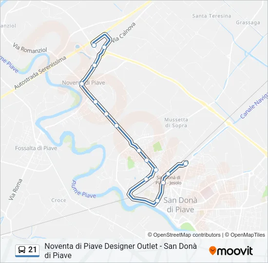 21 Bus Line Map
