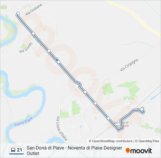 21 Bus Line Map