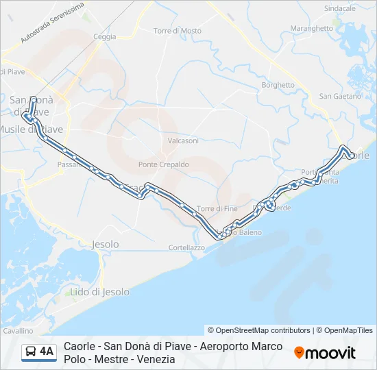 4A Bus Line Map