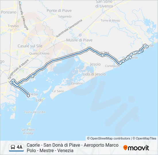 4A Bus Line Map