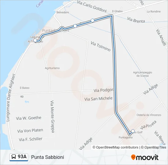 93A Bus Line Map