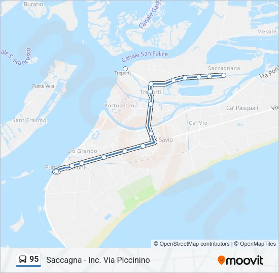 95 Bus Line Map