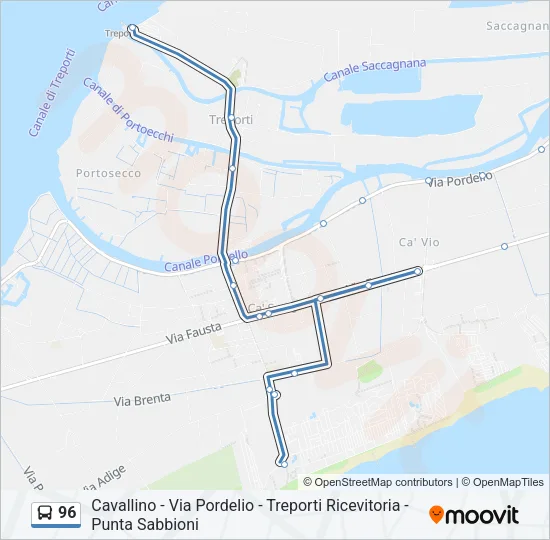 96 Bus Line Map