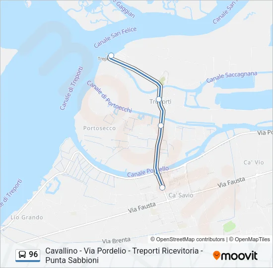 96 Bus Line Map
