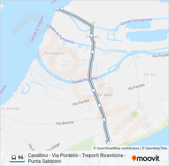 96 Bus Line Map