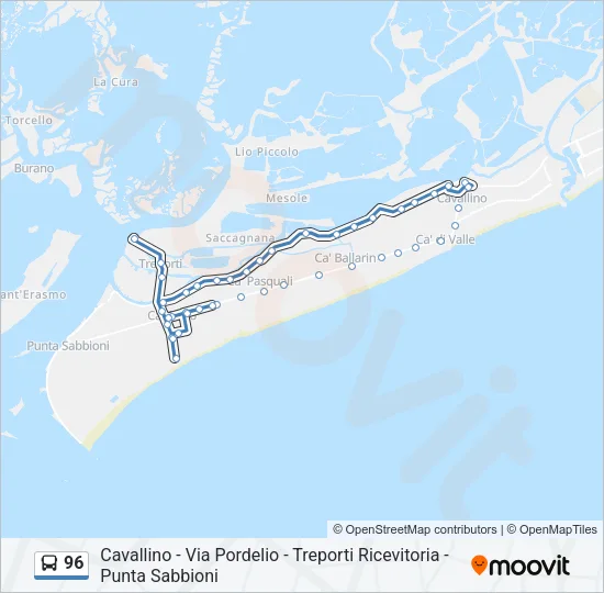 96 Bus Line Map