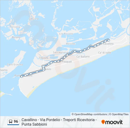 96 Bus Line Map