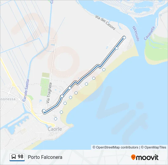 98 Bus Line Map