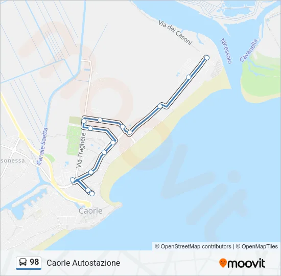 98 Bus Line Map