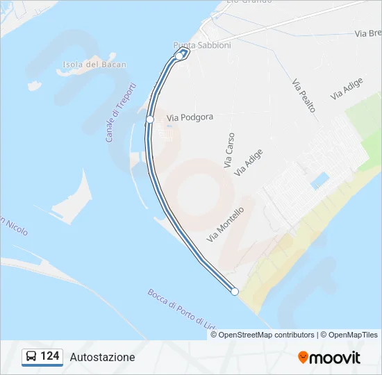 124 Bus Line Map