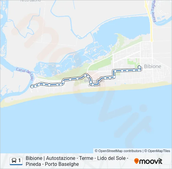 1 Bus Line Map