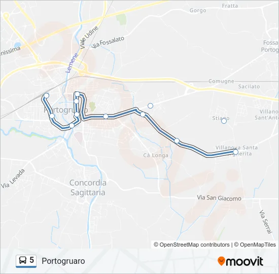 5 Bus Line Map