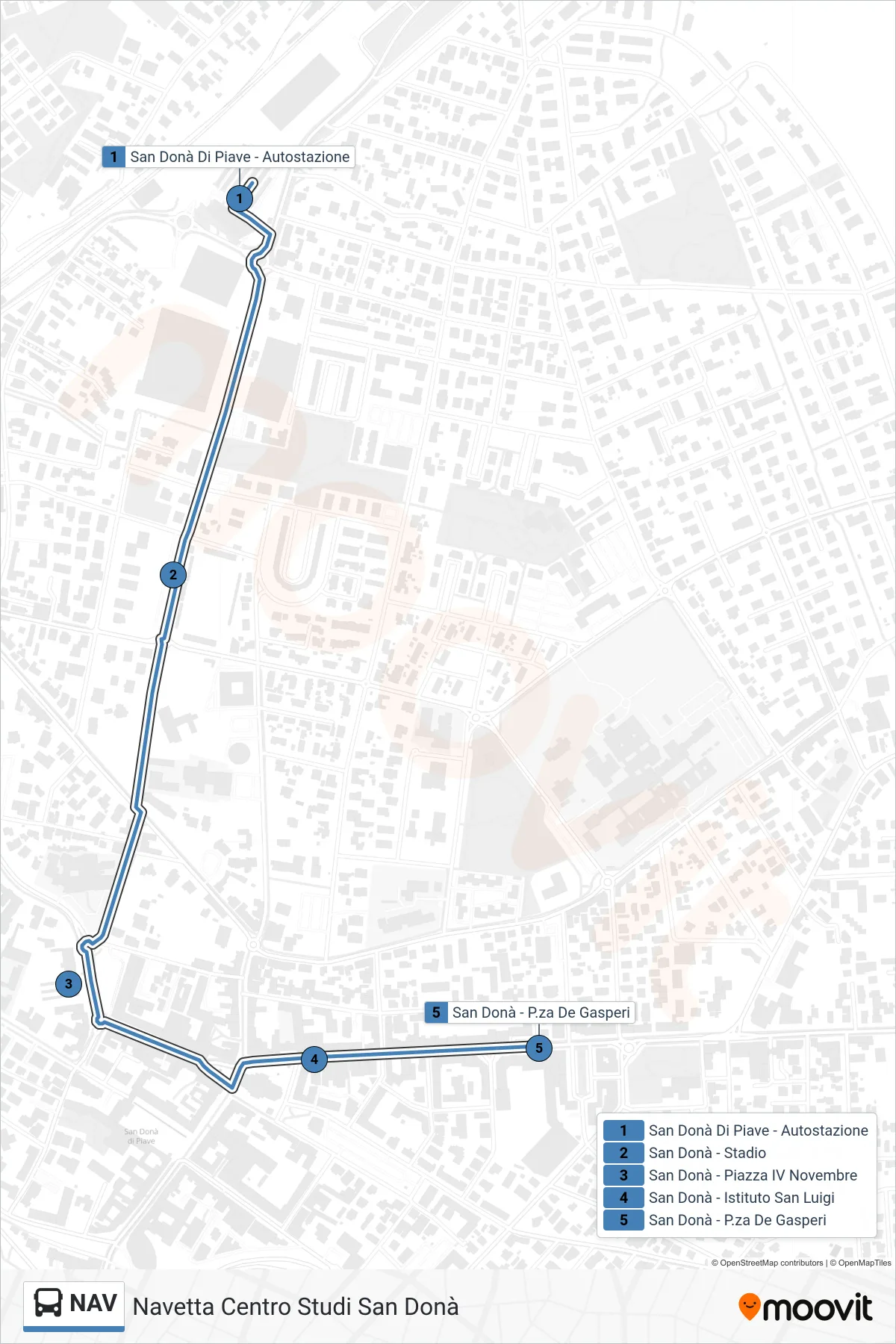 Linea NAV  bus (Don Bosco) - Percorsi e fermate sulla mappa