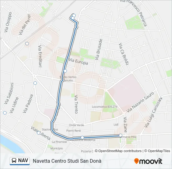 Percorso linea bus NAV