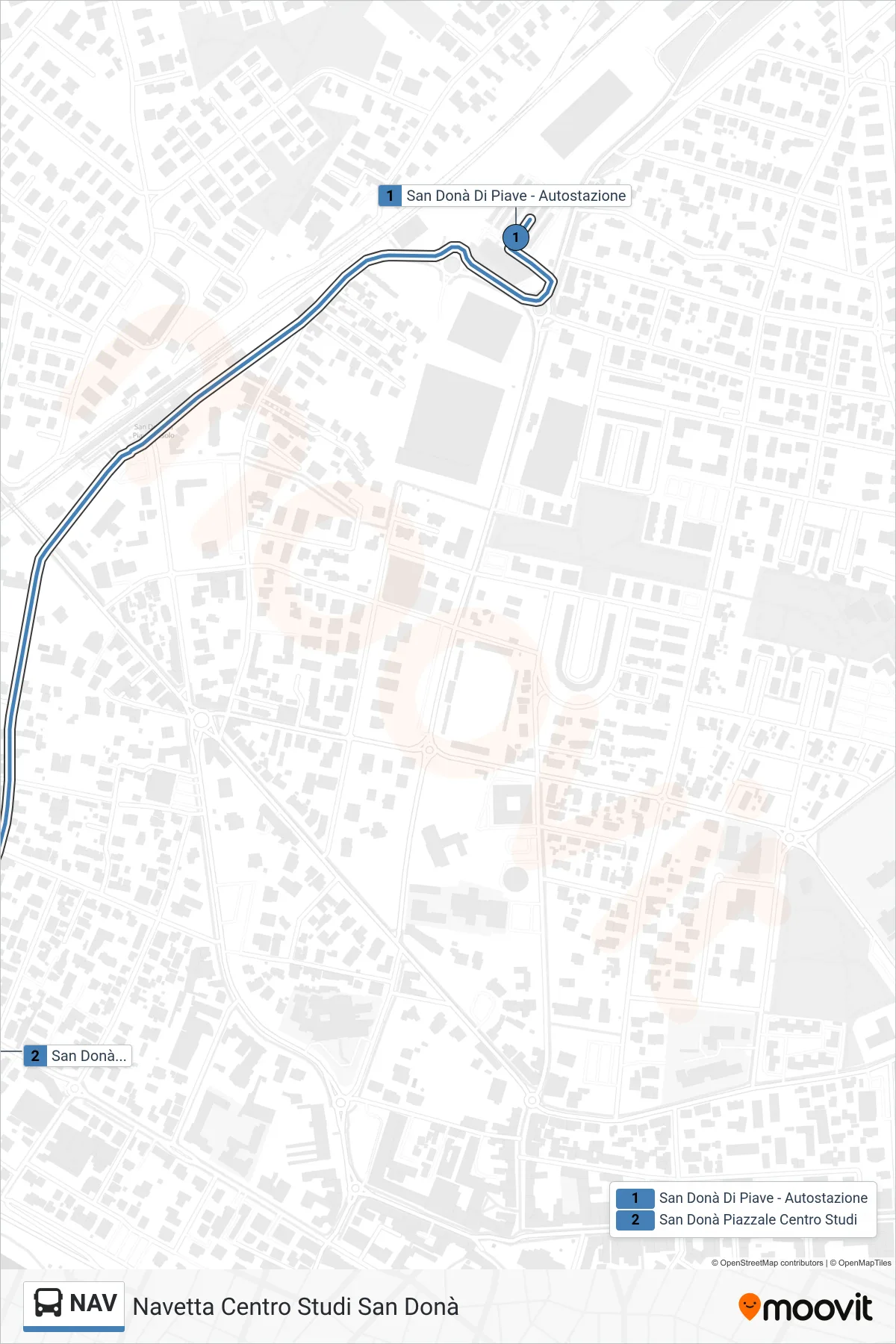 Linea NAV bus (Centro Studi) - Percorsi e fermate sulla mappa