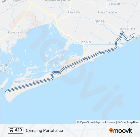 42B Bus Line Map